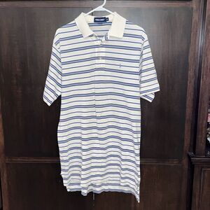 Ralph Lauren Golf Blue White Polo Shirt XL